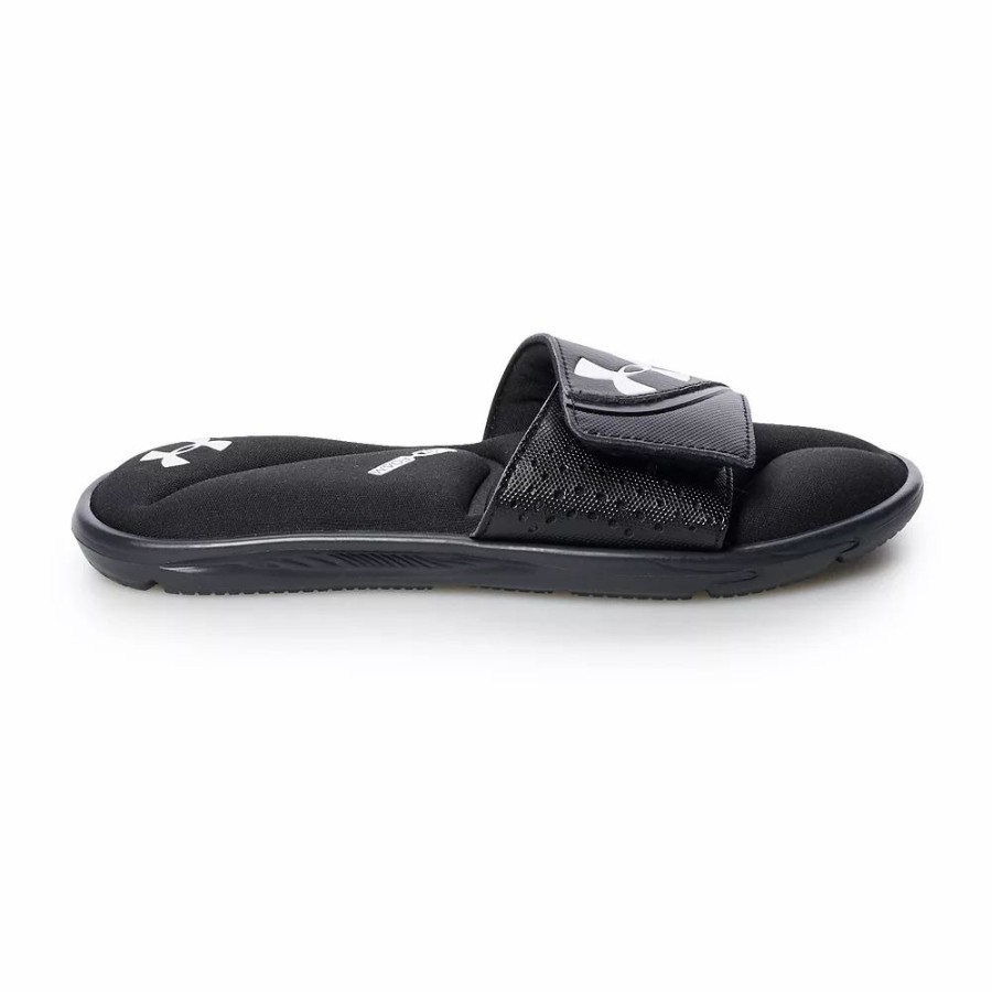 Sandals * | Under Armour Ignite Vi Kids' Slide Sandals White Midnight Navy