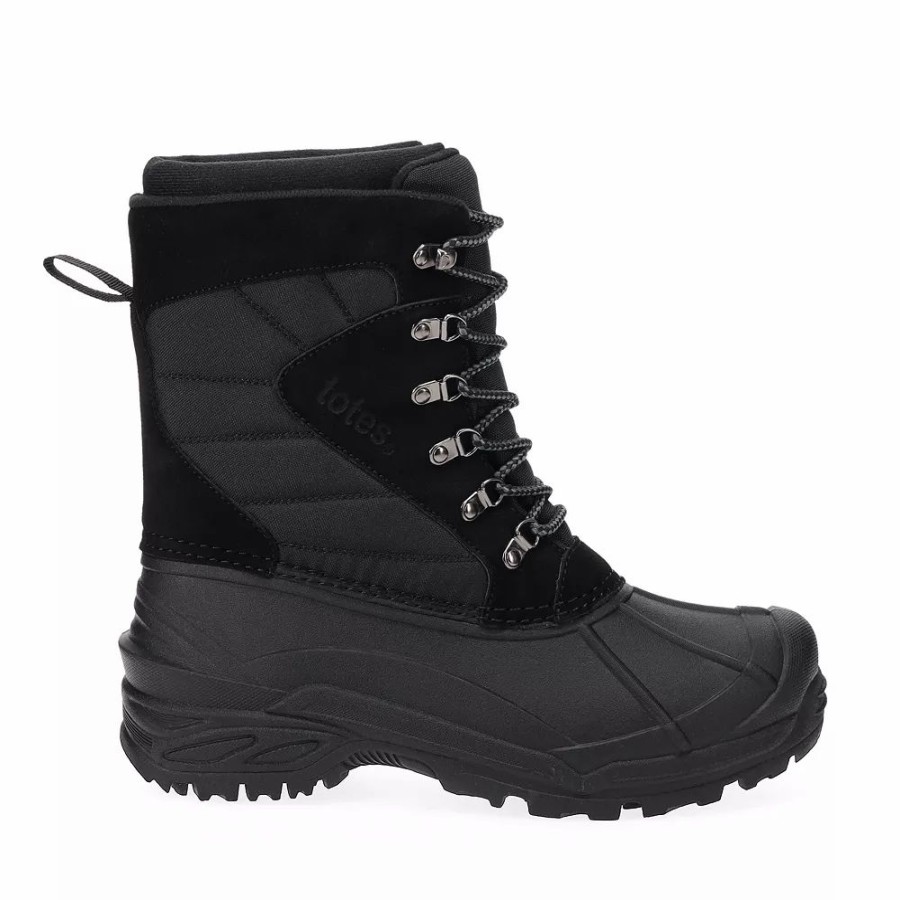 Boots * | Totes Briggs Men'S Waterproof Snow Boots Black