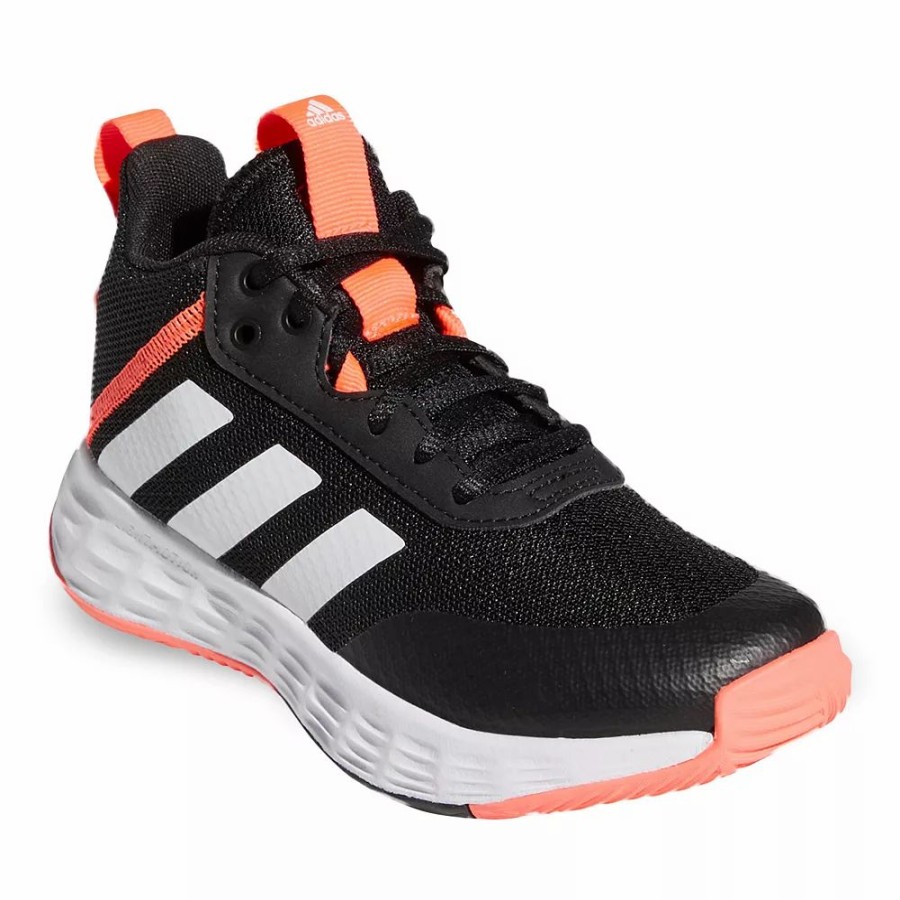 Athletic Shoes & Sneakers * | Adidas Ownthegame 2.0 Grade School Kids Shoes Black White Turbo