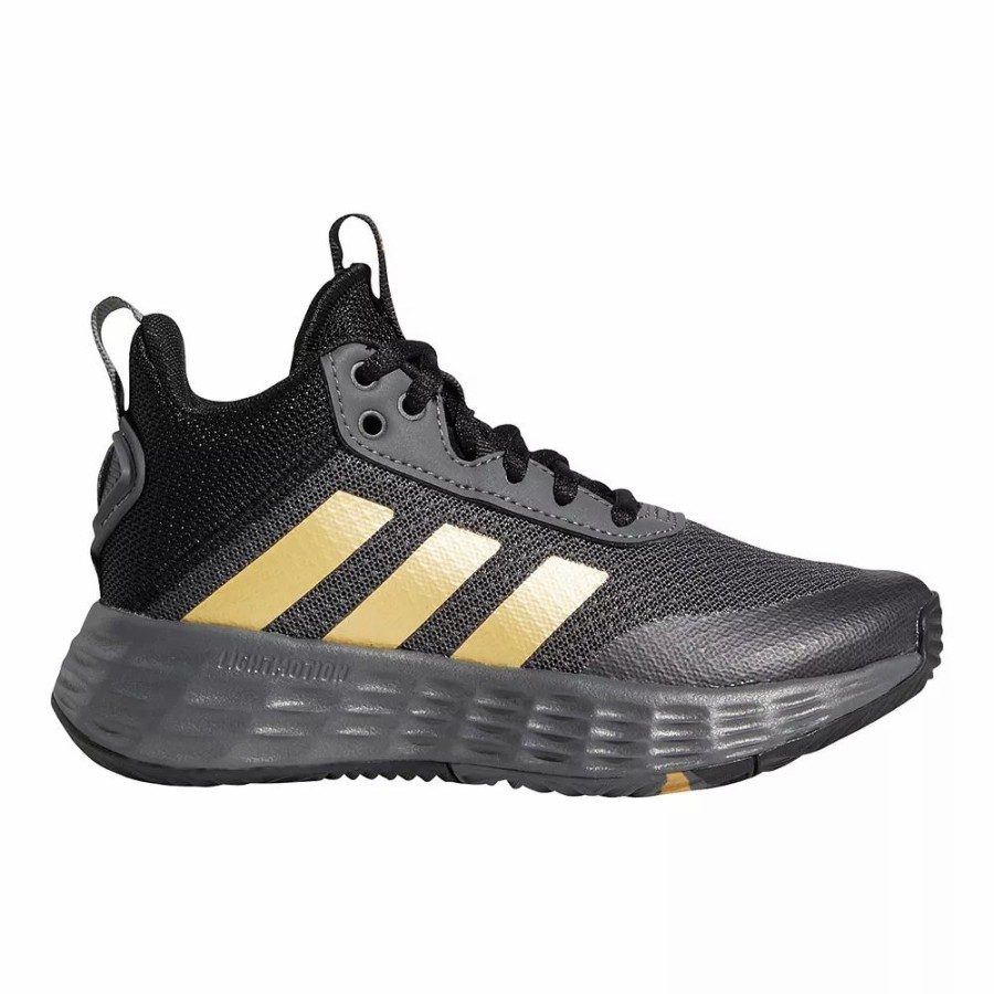 Athletic Shoes & Sneakers * | Adidas Ownthegame 2.0 Grade School Kids Shoes Black White Turbo