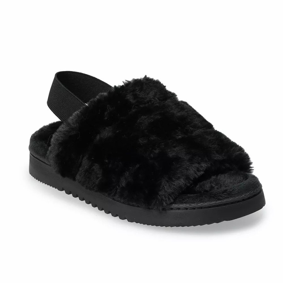 Slippers * | Women'S Sonoma Goods For Life Faux Fur Slide Slipper With Backstrap