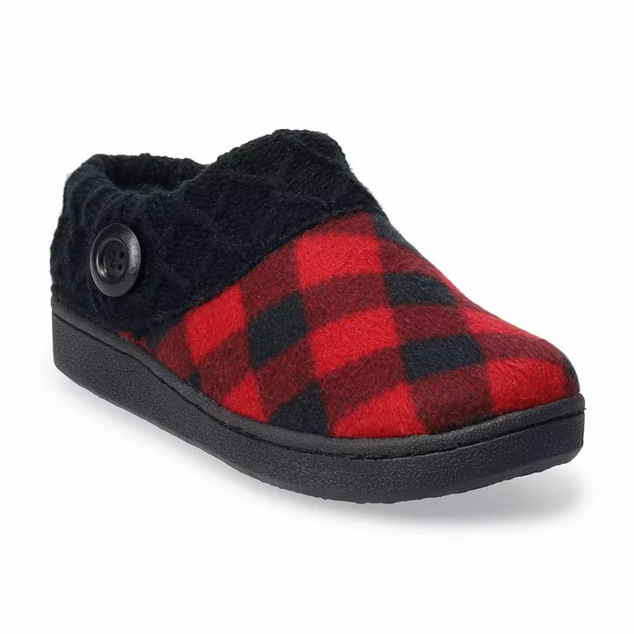 Slippers * | Clarks Buffalo Plaid Fleece Women'S Clog Slippers