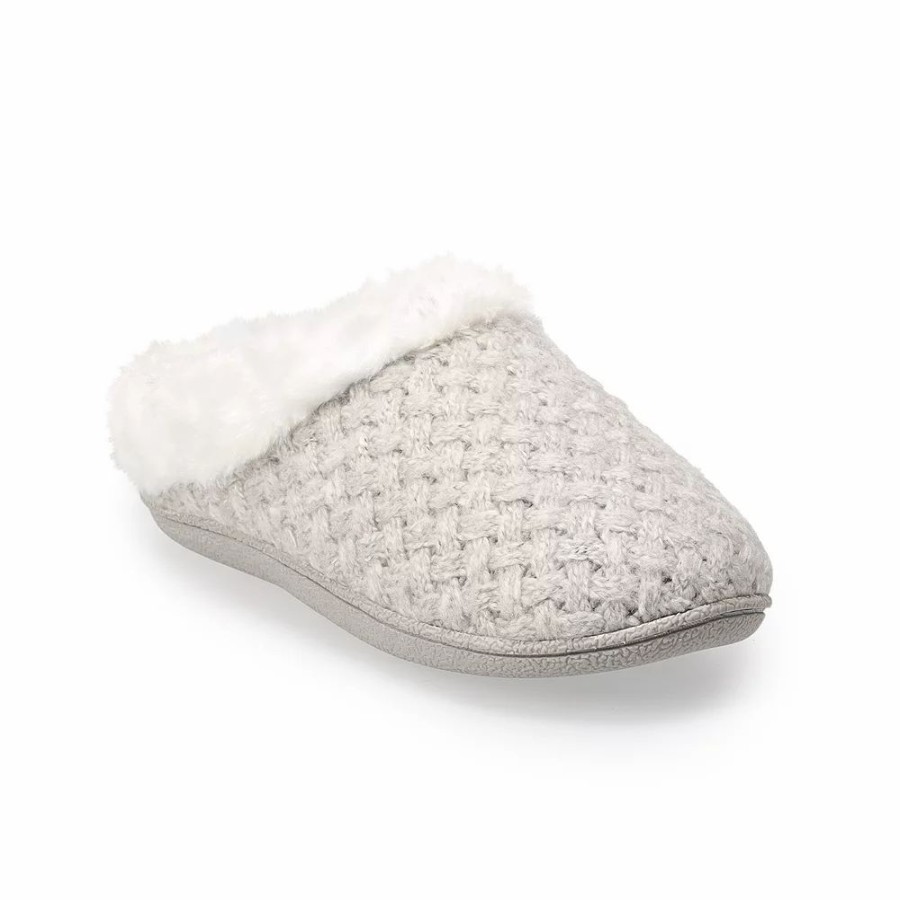 Slippers * | Women'S Sonoma Goods For Life Cozy Knit Clog Marled Basket Weave Slippers