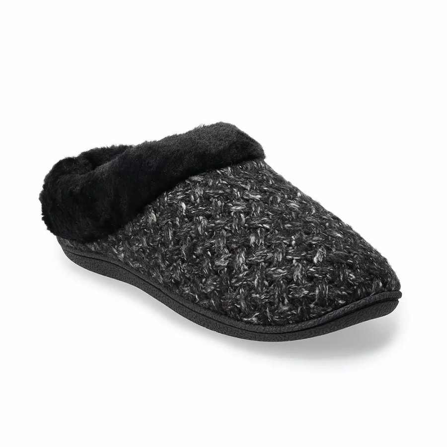 Slippers * | Women'S Sonoma Goods For Life Cozy Knit Clog Marled Basket Weave Slippers