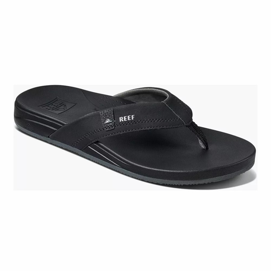 Sandals * | Reef Cushion Spring Men'S Flip Flop Sandals Black Gray