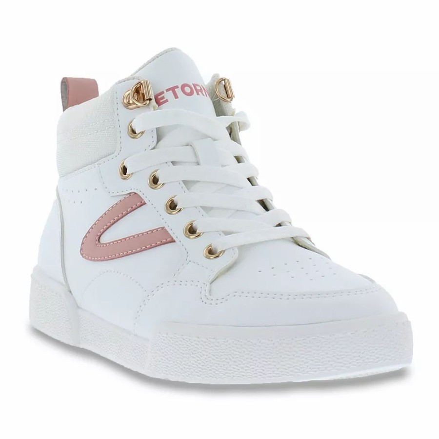 Athletic Shoes & Sneakers * | Tretorn Shooting Guard Women'S High-Top Sneakers White Pink