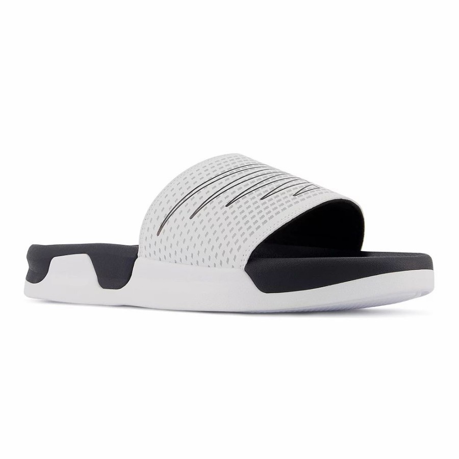 Sandals * | New Balance Zare Men'S Slide Sandals White Black